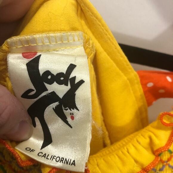 Vintage Jody T Yellow Midi Summer Dress Size 7 Cottagecore Boho - Picture 7 of 8